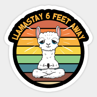 Llamastay 6 Feet Away Sticker